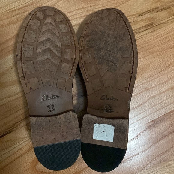 Clarks driving Moccasin Loafers Mems 9.5M Brown Leather business office casual - Picture 8 of 8